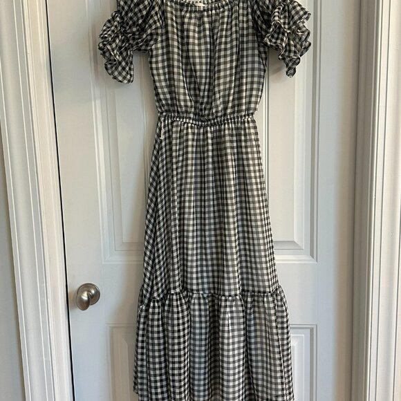 AURA Checkered Tiered Dress Size XS - Picture 5 of 8